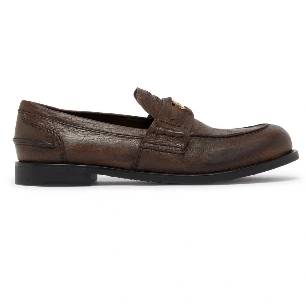 Miu Miu Calfskin penny loafers 38 cocoa brown - Picture 6 of 9